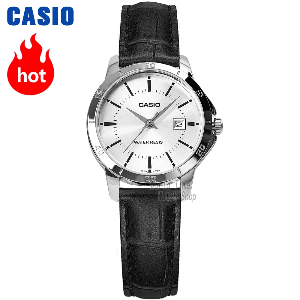 LTPV004L7A Casio часы женские часы лучший бренд класса люкс Водонепроницаемый Кварцевые часы женские дамы Подарки кожаный ремешок для часов Часы Спортивные часы relogio feminino reloj mujer montre homme bayan kol saati zegarek - Цвет: LTPV004L7A