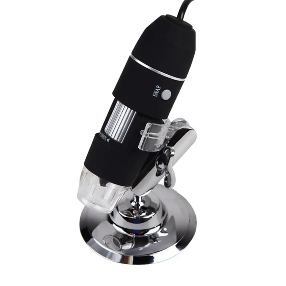 1600X Hand Held Endoscope 8LED Computers Mobile Phones Photos Ear Cleaning Tool Digital Microscope Portable Black Inspection