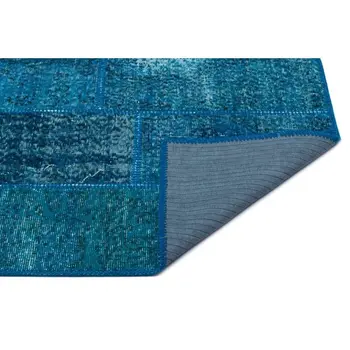 

Handmade Turquoise Vintage Overdyed Patchwork Area Rug 080x150 Cm-2'7''X4'11''
