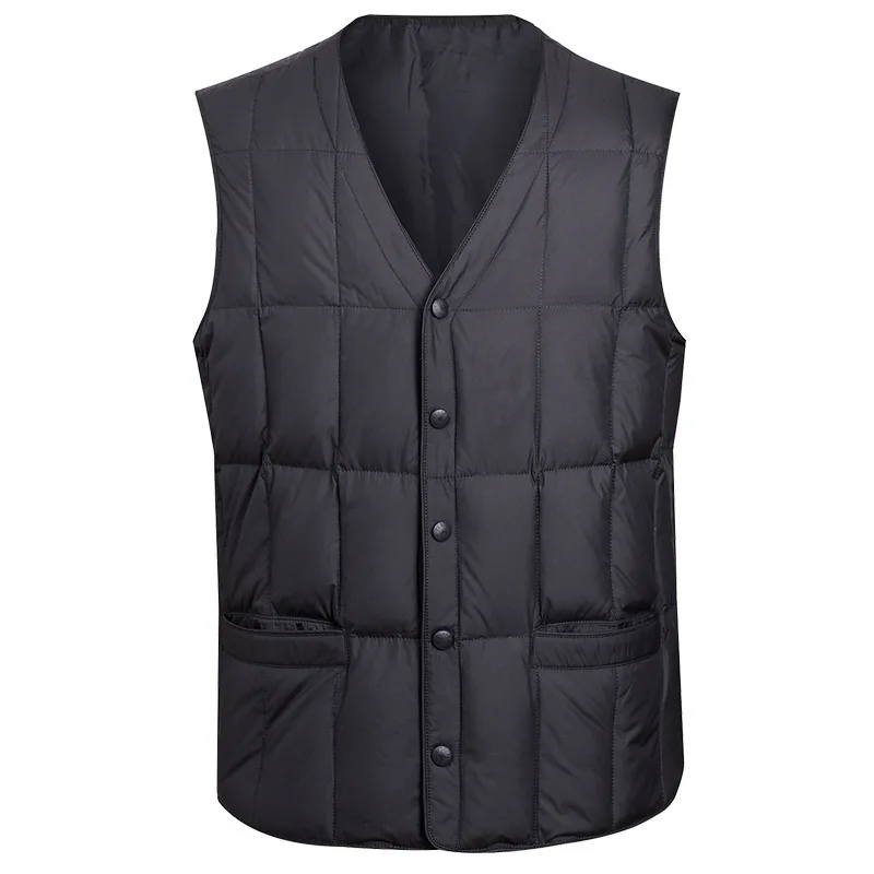 

Season Middle Age Light And Thin Down Waistcoat Male Waistcoat Plus Fat plus Size Middle-aged And Elderly Liner Vest Dad