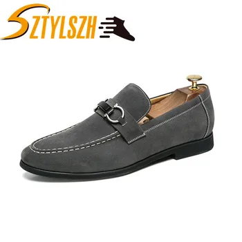 

Luxury Brands Fashion Style Soft Moccasins Men Loafers Velvet Shoes Men Flats Suede Leather comfort Driving Casual Shoes