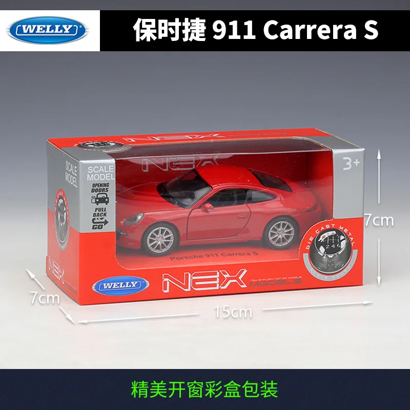 WELLY 1:36 Porsche 911 Carrera S сплав модель автомобиля металлическая модель автомобиля с коробкой для коллекционирования подарок