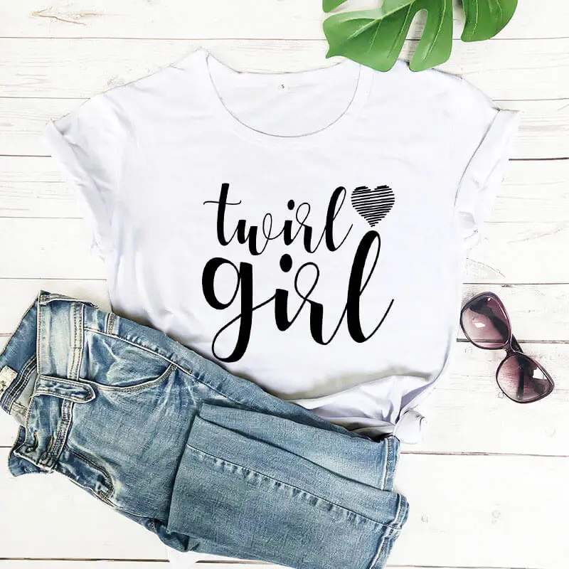 Забавная женская футболка Twirl Girl Новое поступление повседневная забавная из 100%