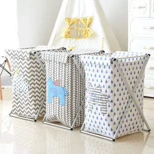 Plain Color Linen-like Three-piece Set shou ti kuang cu mian sheng Thick EVA Lining Clothing Storage Basket 0803