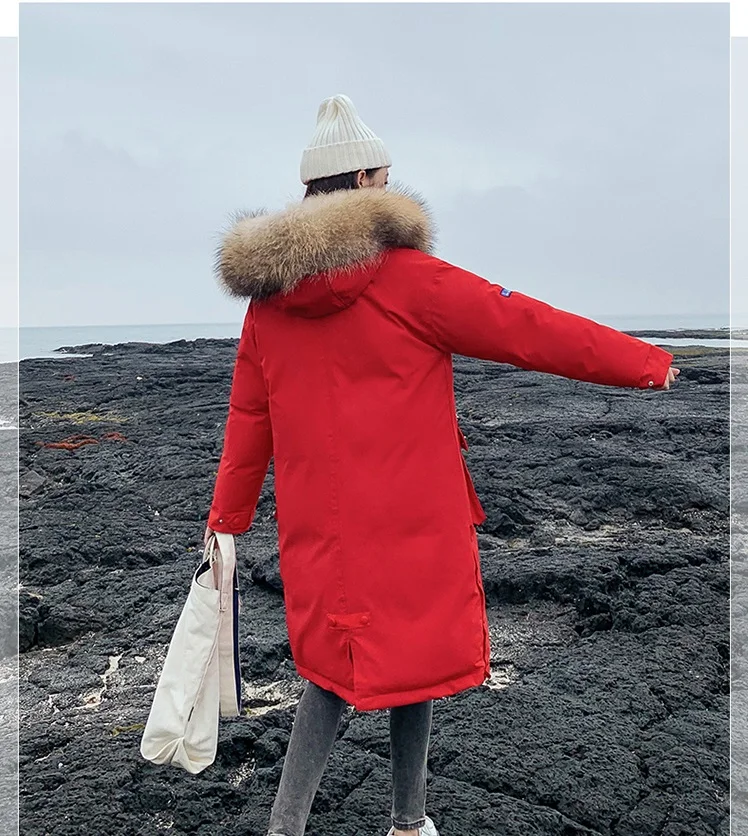 Пуховик с меховым воротником высококачественное зимнее хлопковое пальто с капюшоном толстый ветрозащитный Теплый Топ Плюс Размер парки женский жакет mujer 813