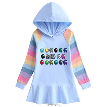 Among us Hooded Dresses for Girl Clothes Cotton Princess Dress Kids Dresses Children Clothing Girls Autumn Dress 1