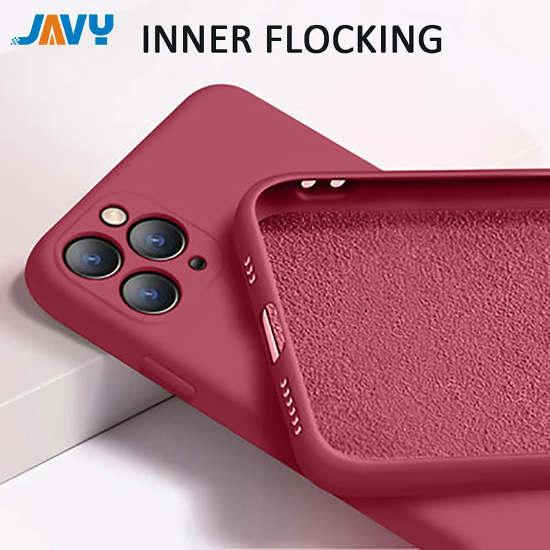 

JAVY All Inclusive Liquid Silicone Phone Case For iPhone 11 Pro Max Anti fall Camera lens protection Cover