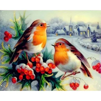 

DIY cross stitch animal two birds fruit diamond painting Embroidery Cross Stitch Rhinestone Mosaic Decor