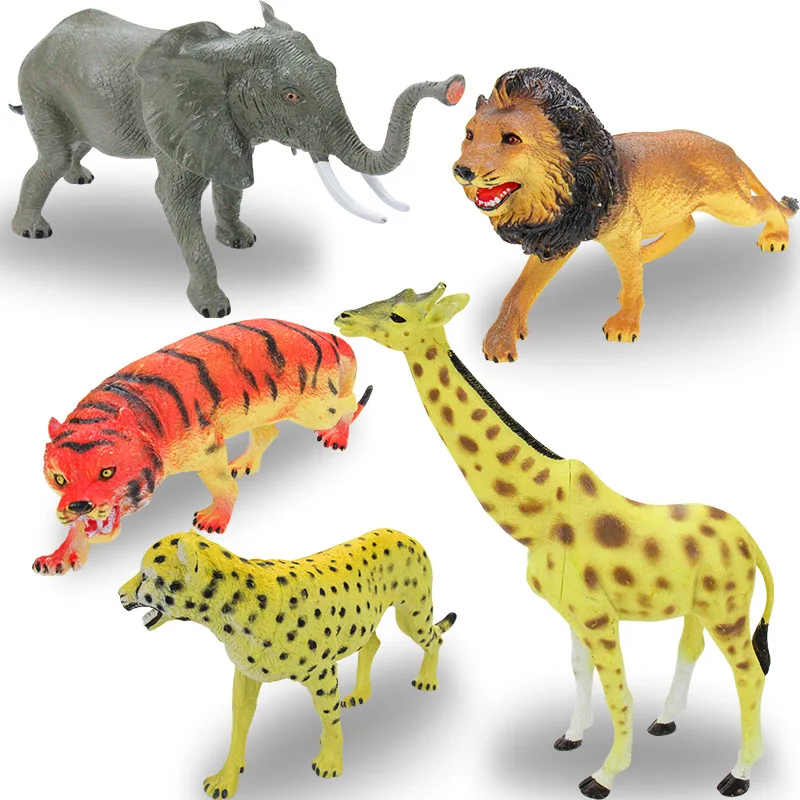 

[Bei guo e la casa] Children Model Toy Model Lion Tiger Elephant Giraffe Leopard