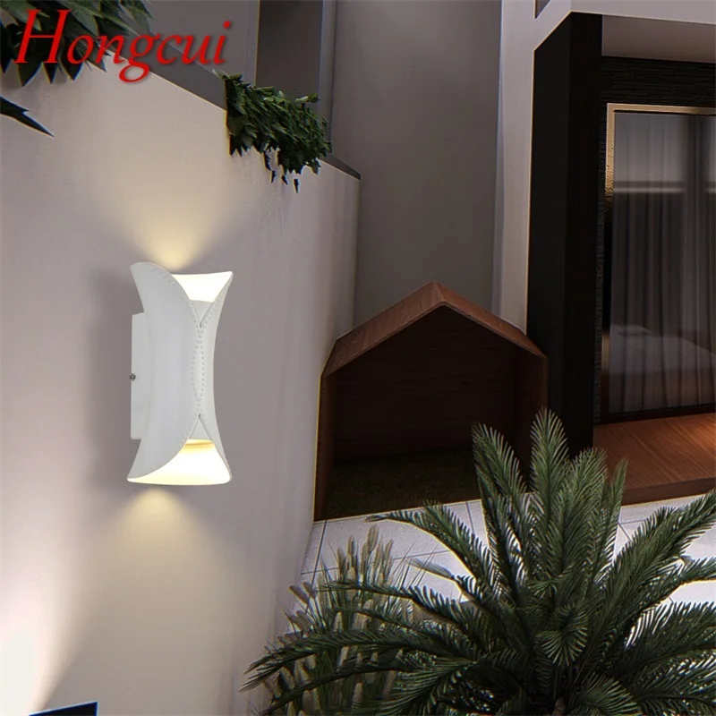 

Hongcui Patio Wall Sconce White Outdoor Wall lights Waterproof IP65 Creative New Design For Home Porch Balcony Courtyard Villa