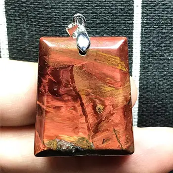 

Natural Red Pietersite Necklace Pendant For Woman Man Love Crystal 28x24x6mm Beads Rectangle Namibia Energy Stone Jewelry AAAAA