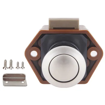 

For Caravan Drawer Latch Catch Cabinet Boat Yachts Cars Knob Desk Handle Cupboard Door Push Button Lock RV Furniture Motorhome