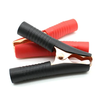 

100A Car Alligator Clips Battery Clamps Crocodile Clip Red Black Positive Negative 90mm length