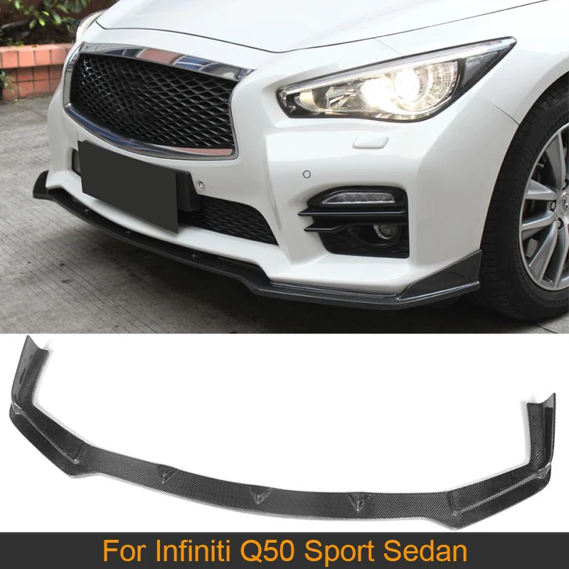 Carbon Fiber Front Bumper Lip Chin Spoiler for Infiniti Q50 Sport Sedan