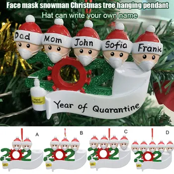 

Personalized Snow Man Ornaments Family with Face Covers Christmas Ornament for Home Decoration UD88