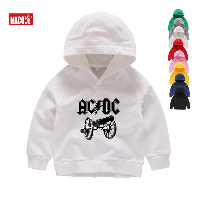 Детские толстовки с капюшоном Детские свитшоты для мальчиков футболка AC DC Зимние толстовки с длинными рукавами для маленьких мальчиков и девочек, одежда для малышей худи для малышей