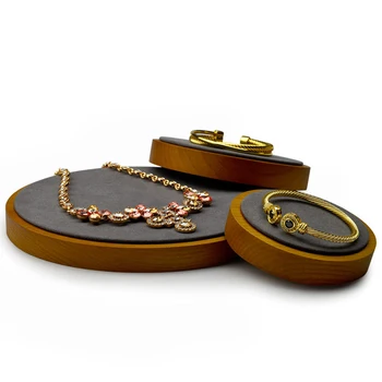 

Vintage Wood Jewelry Necklace Display Tray For Earrings Bracelet Exhibition