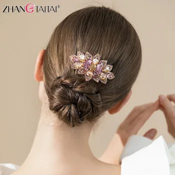 

Fine Jewelry Women Hair Clip Fine 100% Real Austria Rhinestones Hair pin wedding hair accessories With Gift box Dropshipping