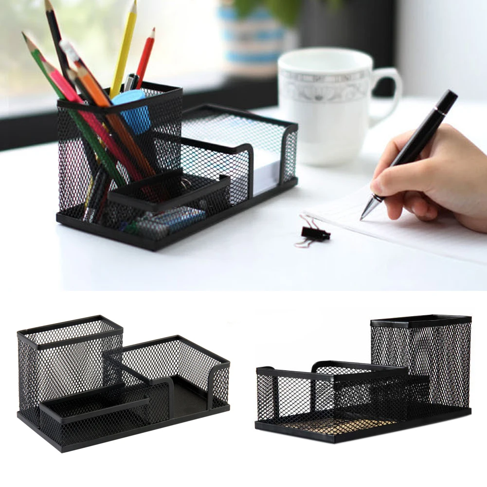 Desk Organizer Mesh Desktop Office Supplies Pen Holder Stationery