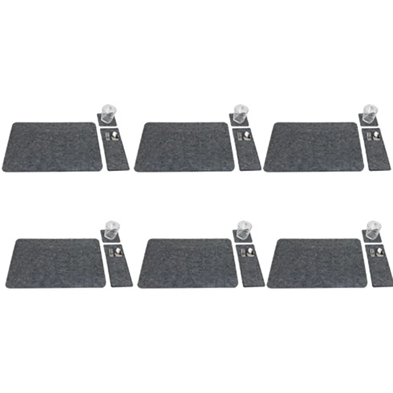

Set Of 6 Placemats-6x Placemats Beverage Coasters and Cutlery Pocket Mats-Protective Placemats and Placemats
