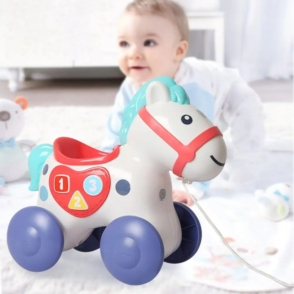 Push Pull Toy Cartoon Animal Shape Early Education Safe Horse Along Walking for Gift | Игрушки и хобби