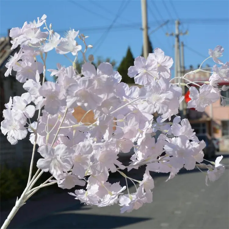 10Pcs Fake Cherry Simulation 23.62" Length Simulation Encrypted Sakura for Wedding Home Decorative Artificial Flowers