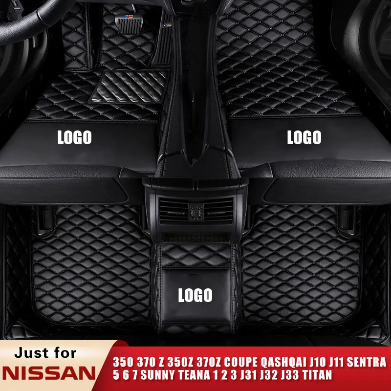 Автомобильные кожаные Коврики для Nissan 350 370 Z 350z 370z купе Qashqai J10 J11 Sentra 5 6 7 SUNNY TEANA 1 2 3