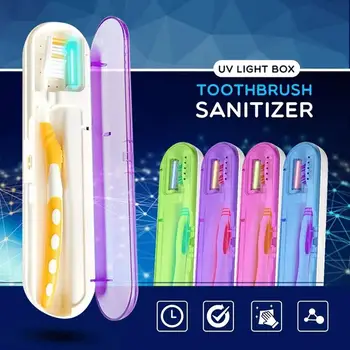 

Portable travel Antibacteria UV Toothbrush Sterilizer Storage Box UV Light Toothbrush Storage Sanitizer Cleaner desinfection