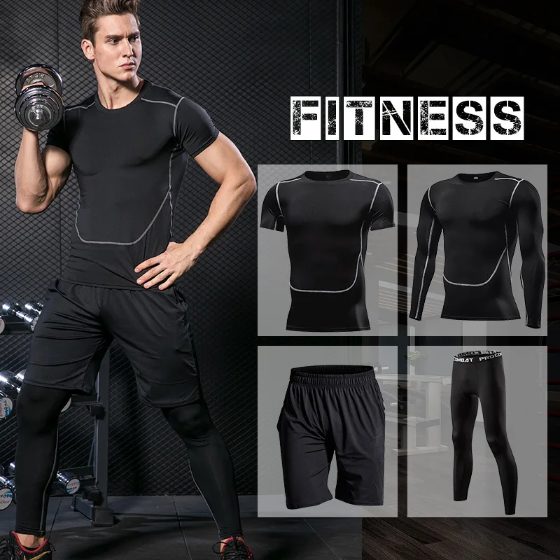 Men's Compression Sportswear Suits Gym Tight Training Clothing Workout