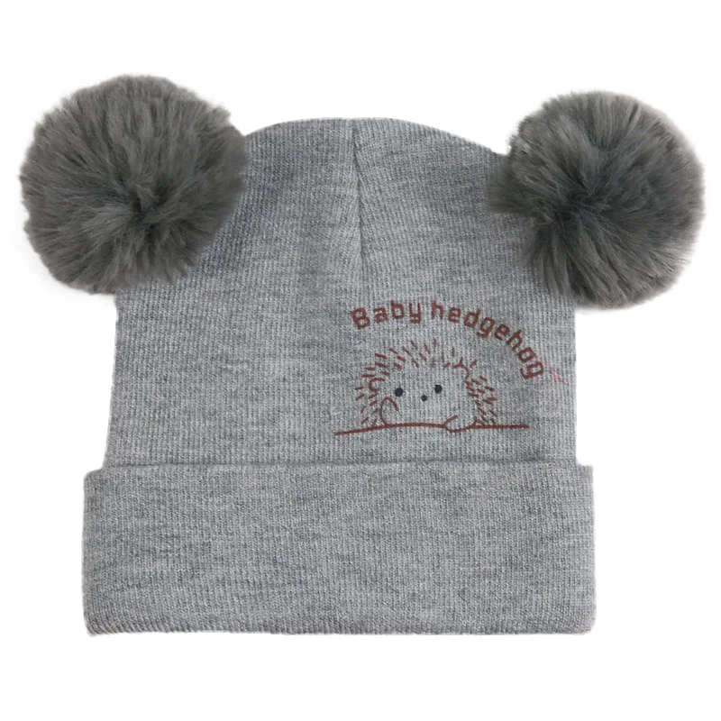 A4 Soft Winter Newborn Cute Warm Kids Girls Boys Baby Cartoon Bear Hats Knitted Wool Hemming Caps With Ball - Цвет: A4