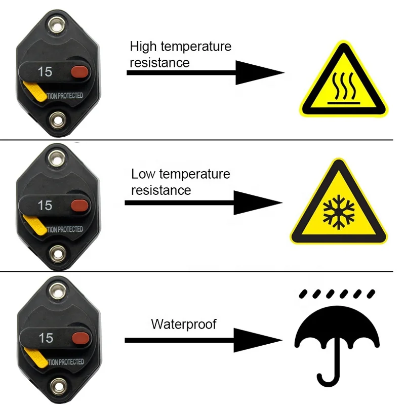 Amplificador de Audio para coche, adaptador de fusible con botón de Reinicio Manual, 10A, 15A, 20A, 12V, 32V