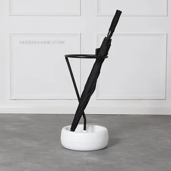 

Modern Classic Fashion Loft Metal Nordic Design Popular Home Hotel Plastic PP Base Beautiful White Black Umbrella Rack Stand 1PC