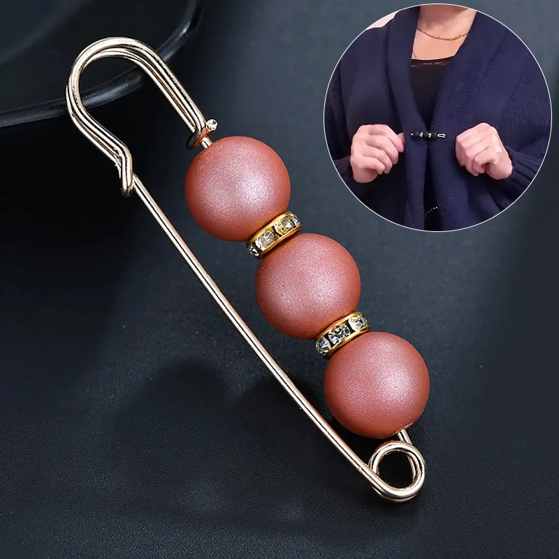 Fashion Pearl Rhinestone Brooch Pins For Female Dress Sweater Shawl Accessories Elegant Jewelry Gifts