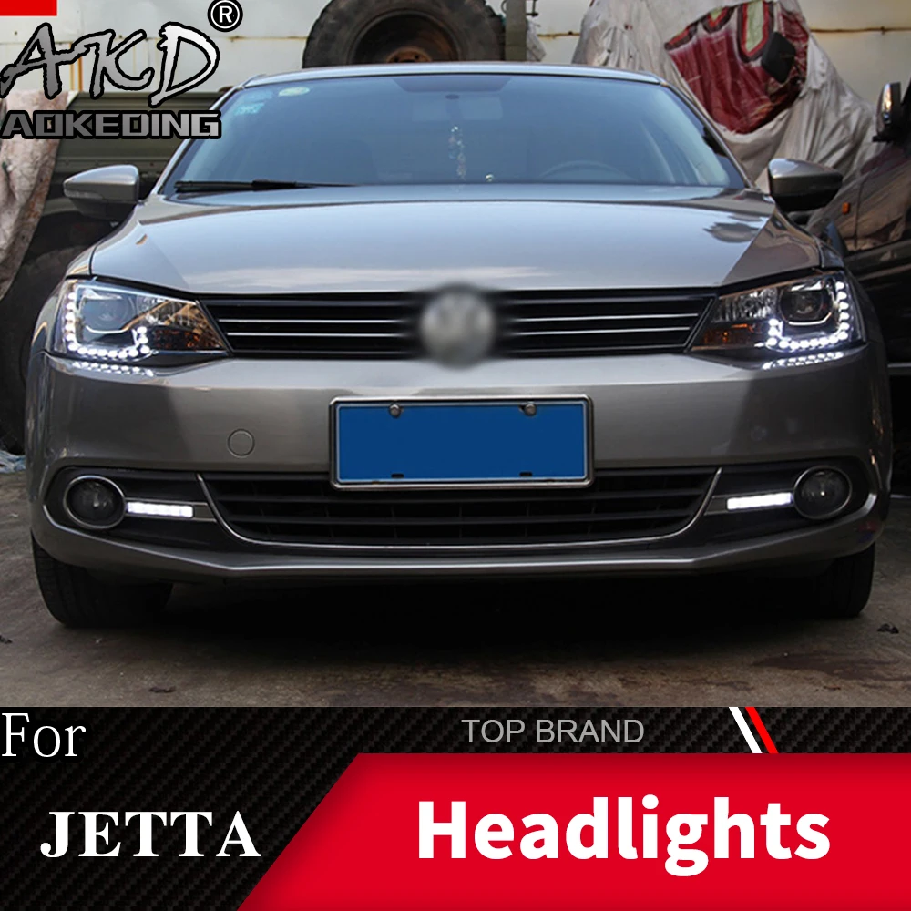Головной фонарь для автомобиля VW 2011- Jetta Gli MK6 фары Противотуманные фары Дневные ходовые огни DRL H7 светодиодный Биксеноновая лампа автомобильный аксессуар