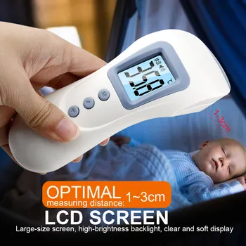 

1pc Baby Thermometer Lcd Digital Infrared Non-Contacts Forehead Body Thermometer House Measure Tool Room Temperature Plastic