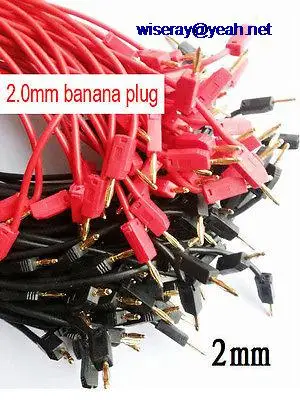 

DHL/EMS 250pcs 50CM Red Black Gilded 2mm Banana Plug Cable for Test Probes Instrument -A8