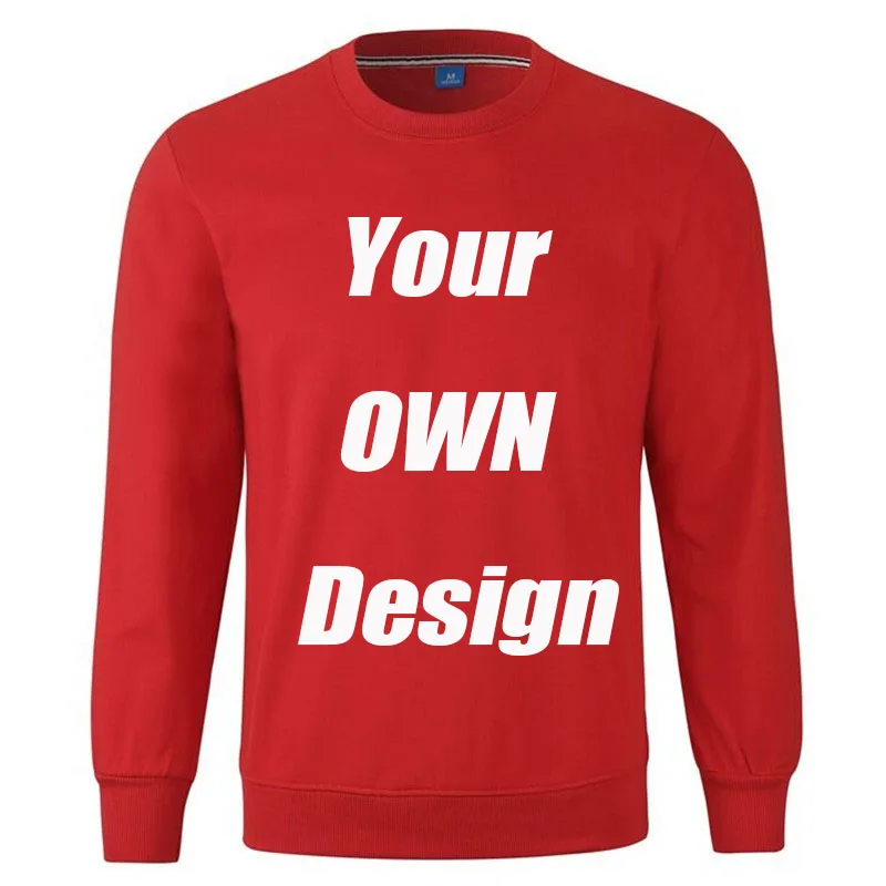 

BTFCL Customized Men Women Customized Sweatshirt Print Like Photo or Logo Text DIY Your OWN Design Red Cotton Harajuku Hoodies
