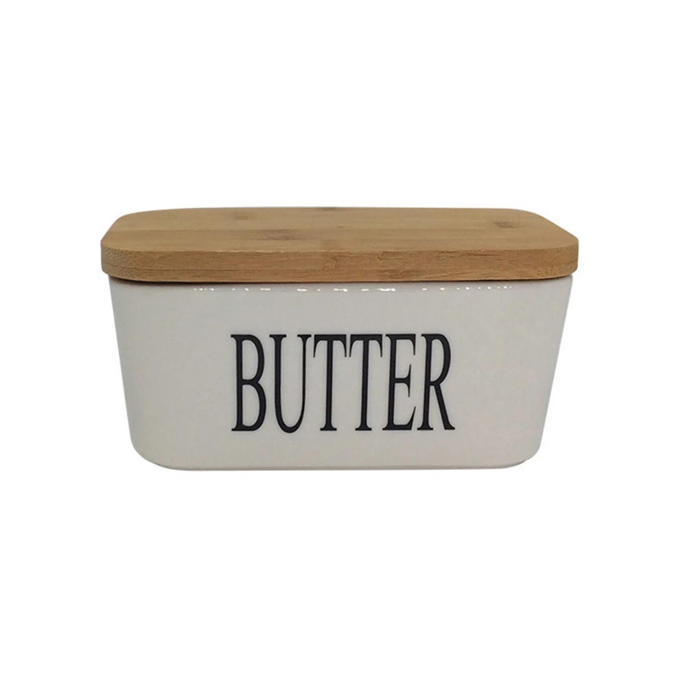 

650ml Cheese Keeper Container Butter Dish Sealed Jar Rectangle Multi Purpose With Lid Easy Clean Home Candy Can Ceramic Kitchen