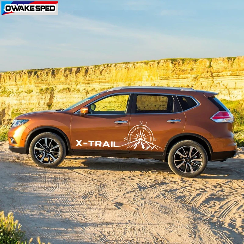 Для Nissan X-Trail T31 T30 внедорожные горные полосы обе стороны автомобиля Декор наклейка