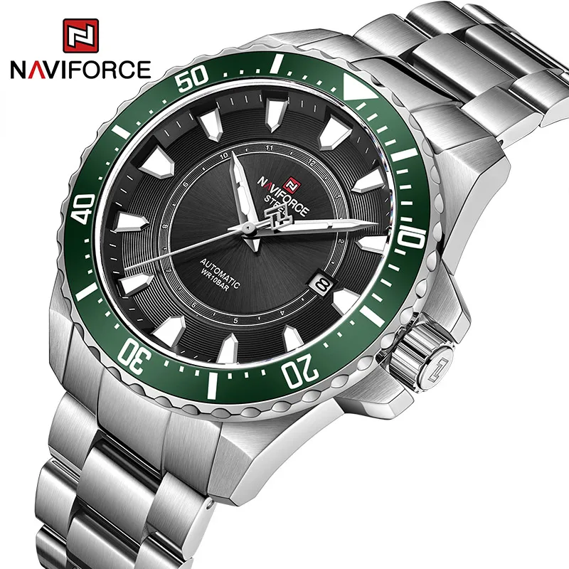 

NAVIFORCE Men's Casual Mechanical Watches 100m Waterproof Automatic Movement Wristwatch Man Clock Stainless steel Reloj Hombre