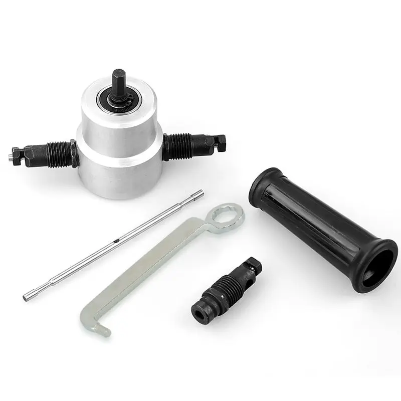 

Hot Sale 1 Set Metal Cutting Double Head Sheet Nibbler Saw Cutter Tool Sets Drill Attachment Cutting Tools Accessories