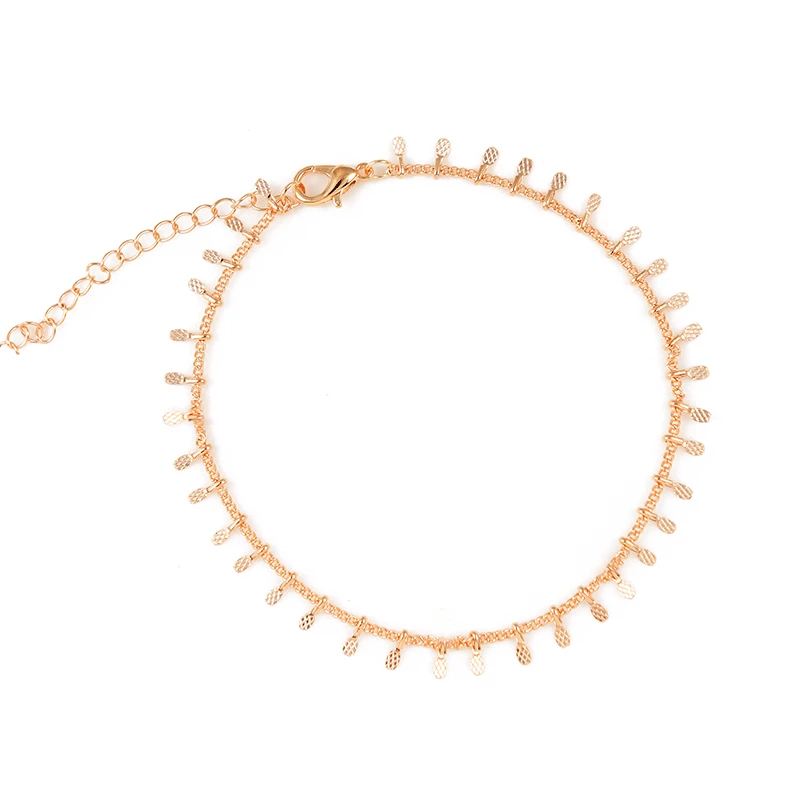 

Simple New 2019 Beach Chain Anklet Bracelet for Women Exquisite Gold Silver Adjustable Anklets Foot Jewelry