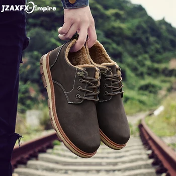 

Winter New Men Leather Shoes Men's Causal Flats Male Business Luxury Oxfords Shoes Breathable Plus velvet Flats Shoes