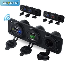 Панель 12 в USB адаптер для автомобильного прикуривателя Автомобильное зарядное устройство светодиодный вольтметр инвертор 12 в 5 В для USB Разъем Автомобильный USB разъем адаптер