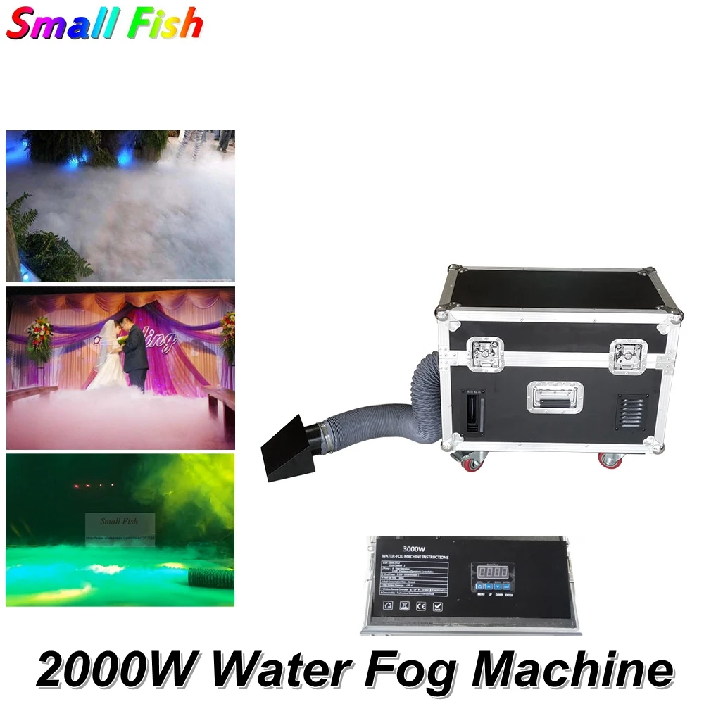 

1Pc/Lot Free Shipping Small Case 2000W Water Base Fog Machine Water Mist Hazer Low Fog Smoke Machine For Wedding Stage Dj Light