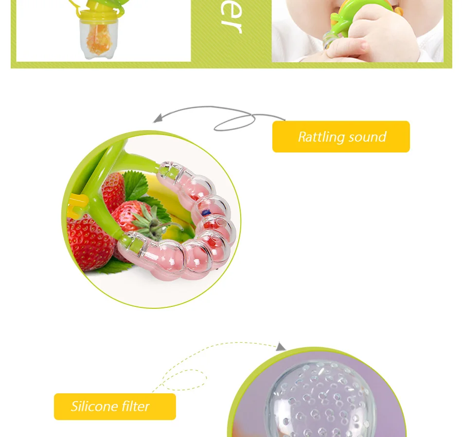TOKOMOM™ Baby Fresh Food Feeder Safety Infant Pacifiers Fresh Fruit Nibbler