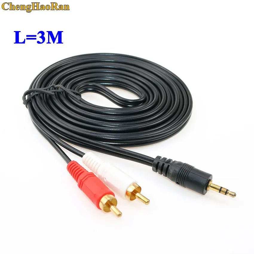 ChengHaoRan 1 5 м 3 мм штекер AV 2 RCA стерео музыкальный аудио кабель шнур AUX для Mp3 Pod Phone TV