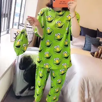 

2020 New Sweet Cotton Womens Pajamas Animal printing little cat Indoor Clothing Home Suit Sleepwear Winter Pajamas Woman Pyjamas