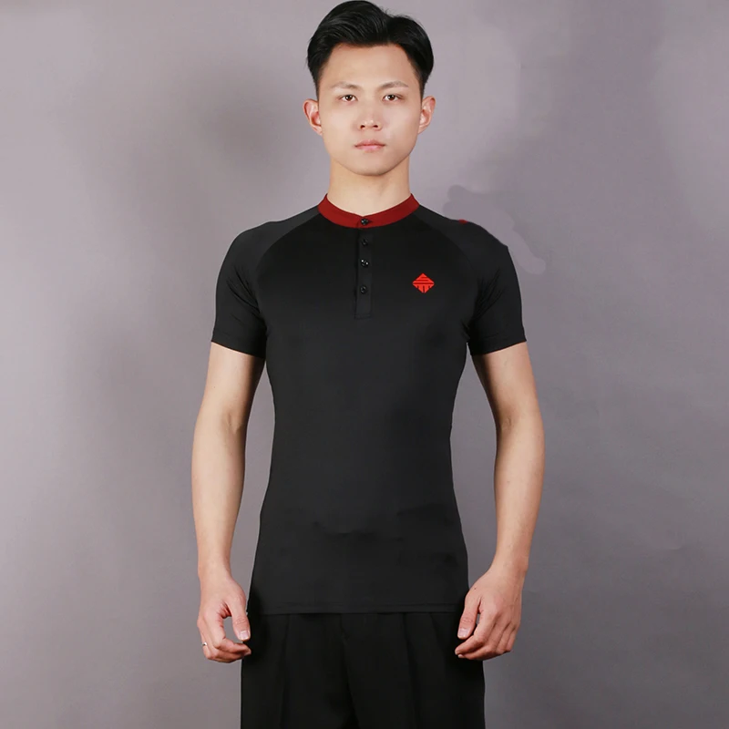 

Мужская рубашка для латиноамериканских танцев, с длинным/коротким рукавом, DQL4530