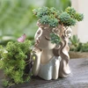 Resin Vase Creative Girl Sculpture Fake Flower Flower Arrangement Vase Succulents In Pots Home Desktop Decoration Exquisite Gift 3